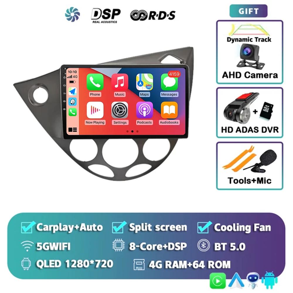 9" Android 14 Car Radio For Ford Fiesta 1995-2001 Focus MK1 1998-2004 2 Din Stereo Multimedia Player Carplay Autoradio Head Unit