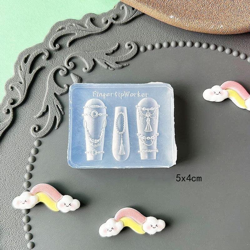 3D Fruit Silicone Nail Mold Sweet Flower Petals Fairy Nails Templates Diy Nail Art Decor Manicure Template For Nail Charms