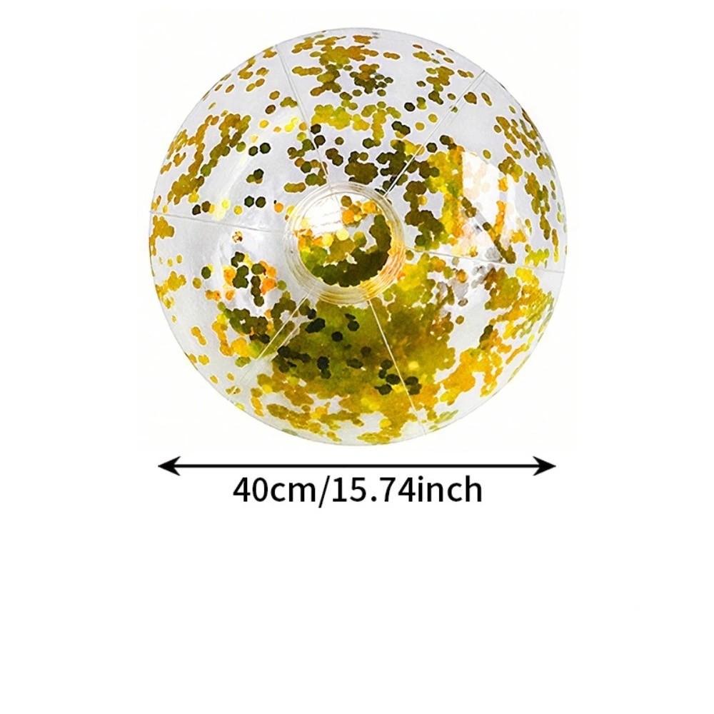 Pailletten Glitzer Strandball 40cm Wasserspielball Lustiger aufblasbarer Strandball Poolparty
