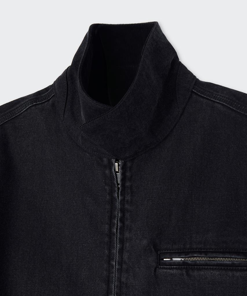 Musinsa Standard Denim Zip-Up Work Jacket [Washed Black]