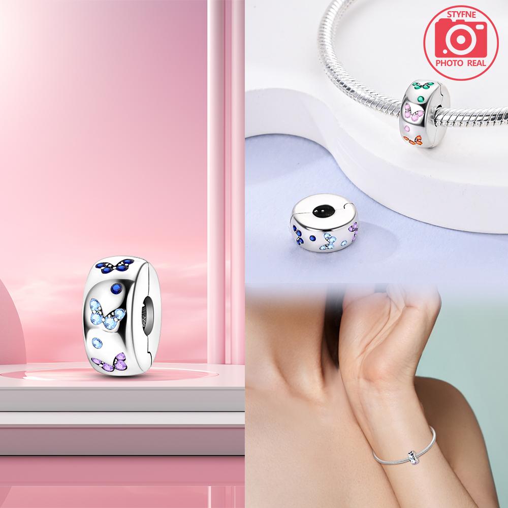 Copper Star Fixed Clip Beads Charm Bracelets For Women Fit Pendant Charms Beads For Fine Jewelry Making Gift