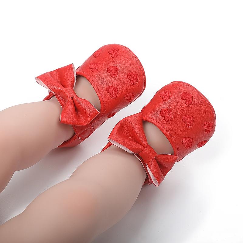 Girl Baby Princess Shoes Preschool Children's Anti slip Flat Bottom Soft Sole Cotton Baby Bed Shoes Cute Bow Baby Walking Shoes