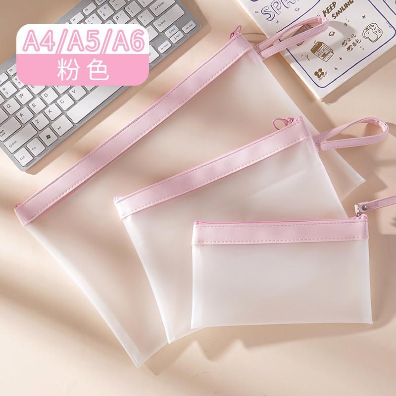 

2023 Designer Large Capacity Makeup Toiletry Lipstick Skin Care Product Organizer Bag Students Visible Pencil Bags Data File Bag A4-33.5X24cm розовый