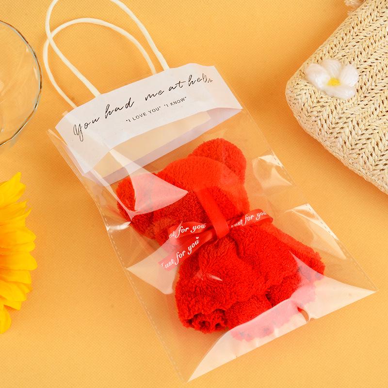 Bear-Shaped Soft Coral Fleece Towel - Cute Souvenir for Weddings, Kids, Holidays, or Kindergarten Opening Gifts