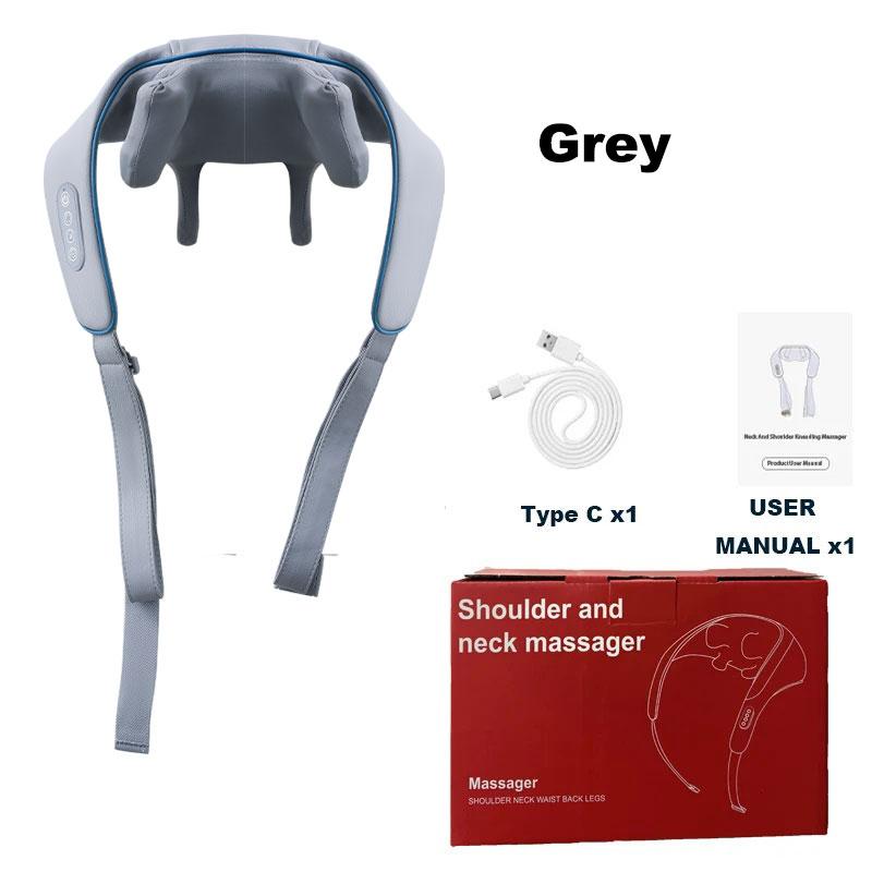 Electric Neck And Back Massager Wireless Neck And Shoulder Kneading Massage Pillow Cervical Back Muscle Relaxing Massage Shawl