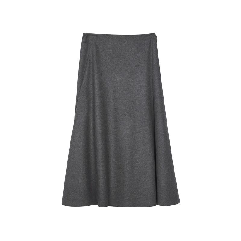 Less Women's Winter 100% Wool Mid-Length Skirt