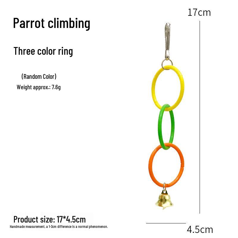 Parrot Climbing Ring Toy - Multicolor Birdcage Accessory for Beak Grinding & Biting