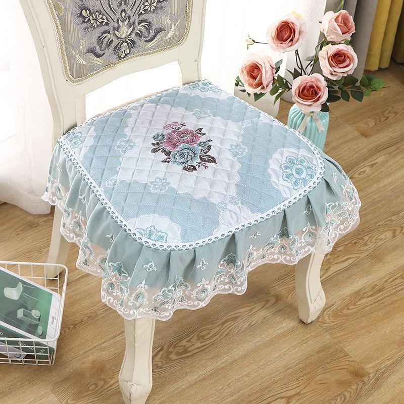 Dining Chair Cushion European Printed Seat Cushions with Lace Quality Four Seasons Stool Seat Mat Non-slip Buttocks Pad