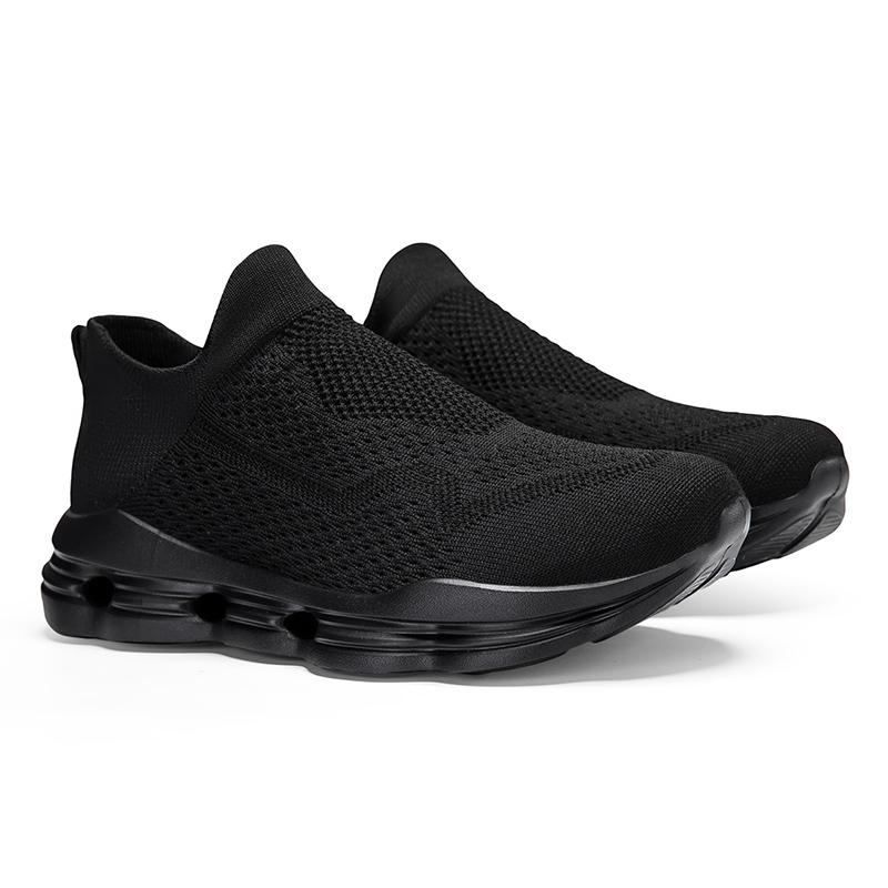 Women's Blue Black Khaki Sport Shoes Men Casual Lightweight Slip On Walking Socks Shoes Couple Jogging Sneakers