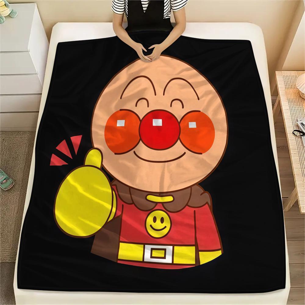 1PC Anpanman Print Flannel Blanket, High quality All Seasons, Home Decor, Warmth and Comfort, Perfect for Christmas Gifts