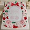 White Pink Flat Sheet 3D Printed Cartoon Fruit Floral 3pcs Fitted Sheets Sets Gifts For Students Girls Dormitory Room Decoration
