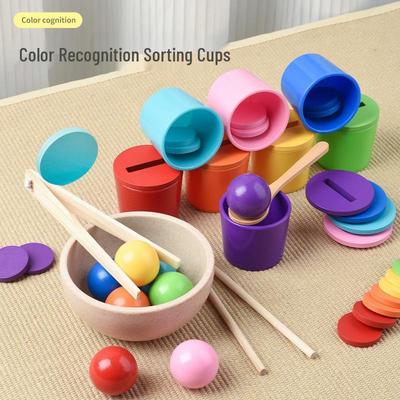 Montessori Wooden Color Sorting & Counting Game for Early Childhood Education