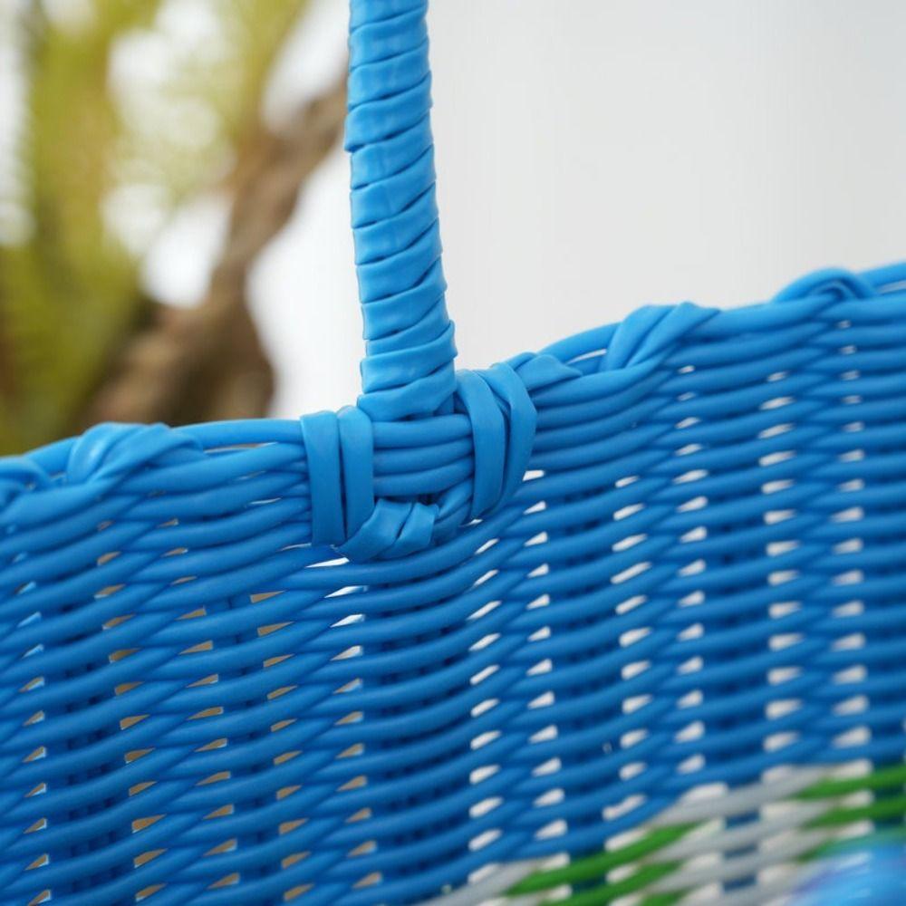 Woven Handheld Vegetable Basket High-End Bath Basket Fashion Plastic Woven Basket  Vegetable Market