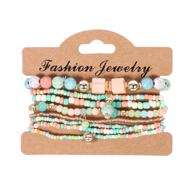 Bohemian bracelet creative tassel multi-layer beaded bracelet