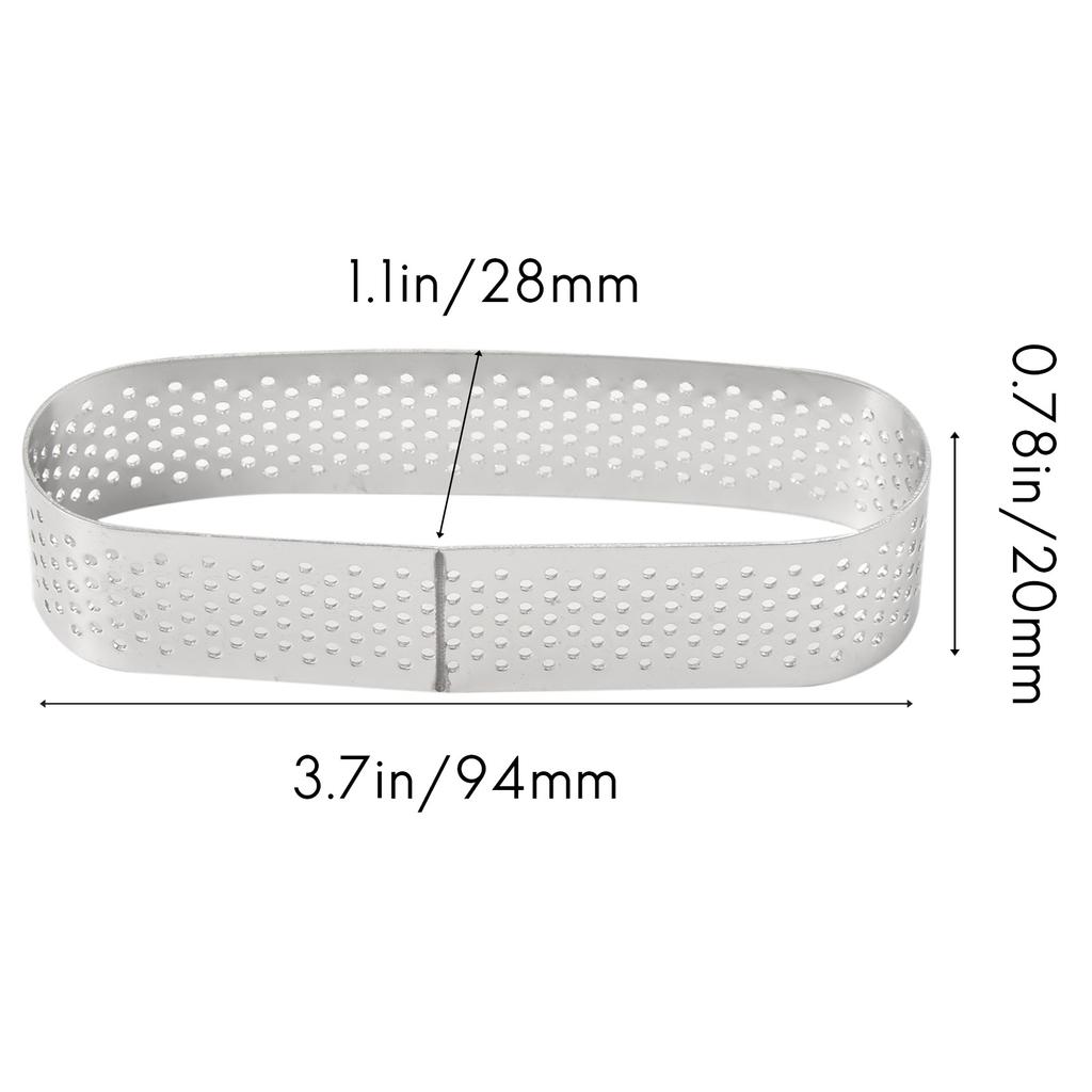 A55F-6Pcs Oval Tartlet Molds French Dessert Mousse Fruit Pie Tart Ring Quiche Cake Mold