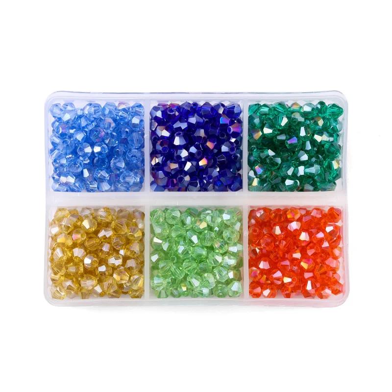 600pcs/lot 4mm Plated Color 5238 Bicone Beads Loose Spacer Beads Austria Jewelry Beads for Sewing Diy Supplies Jewelry Making