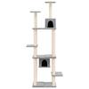 171688 vidaXL Cat Tree with Sisal Scratching Posts Light Grey 176 Cm
