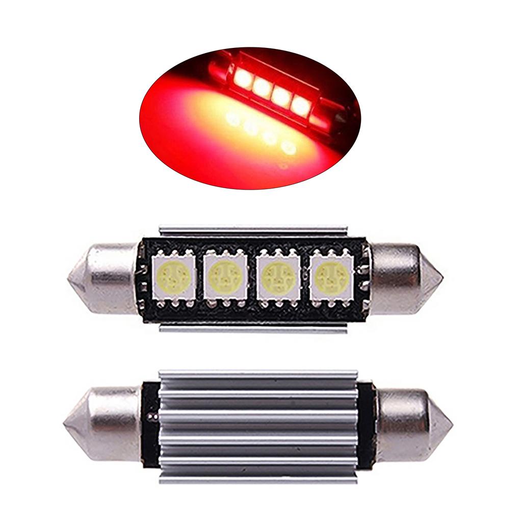 1 Par 41 mm 42 mm 5050 4SMD LED Festoon Lights Felfri bil interiör kupolljus