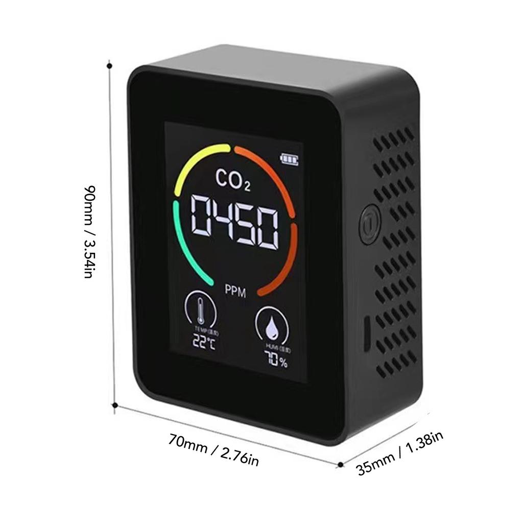 Air Quality Detector CO2 Detector Air Quality Monitor TVOC Tester USB Charging Thermometer Hygrometer for Home CO2 Detector