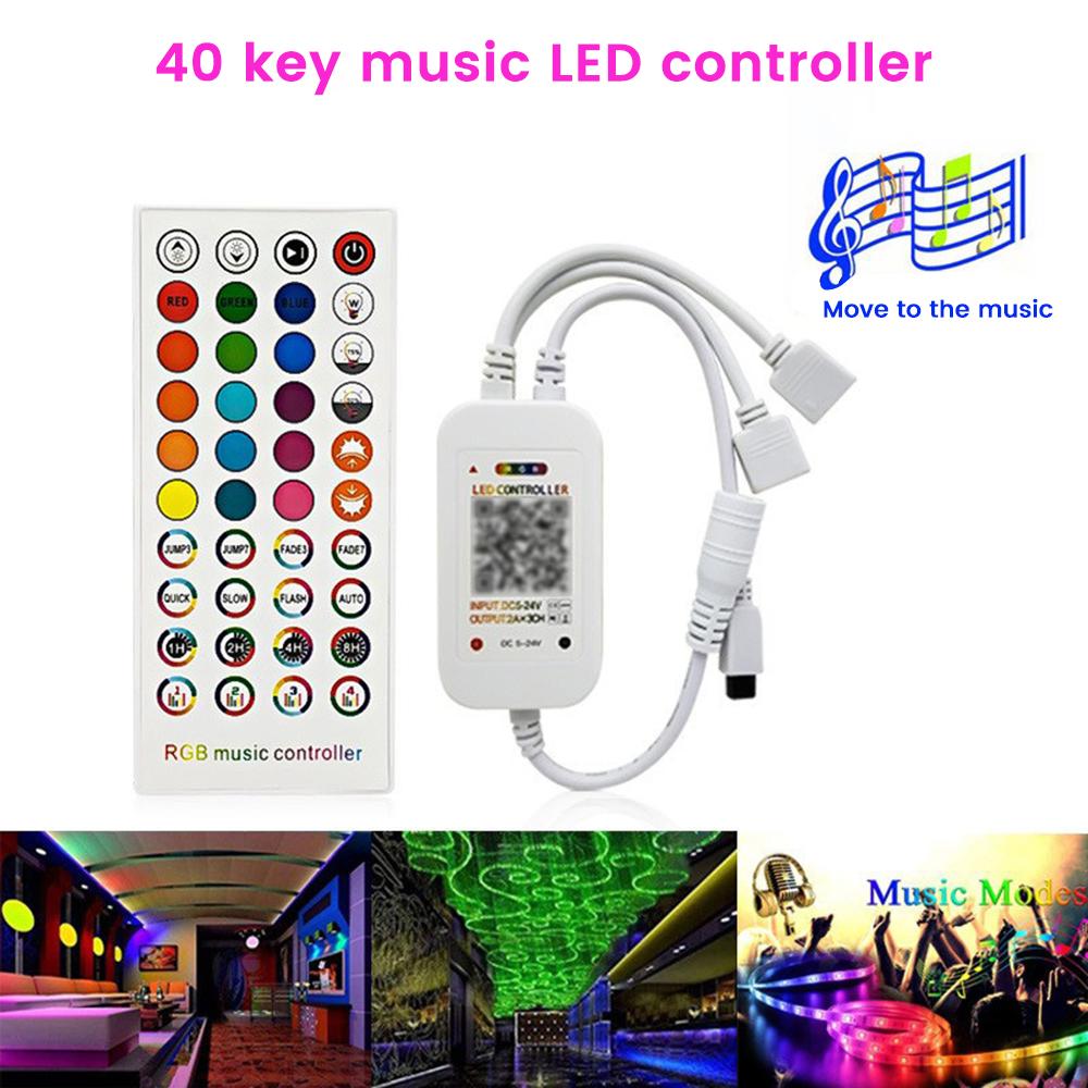 40 Keys LED Strip Dimmer Controller Intelligent App Voice Control Bluetooth Music Colour Dimmer Controller Double Head