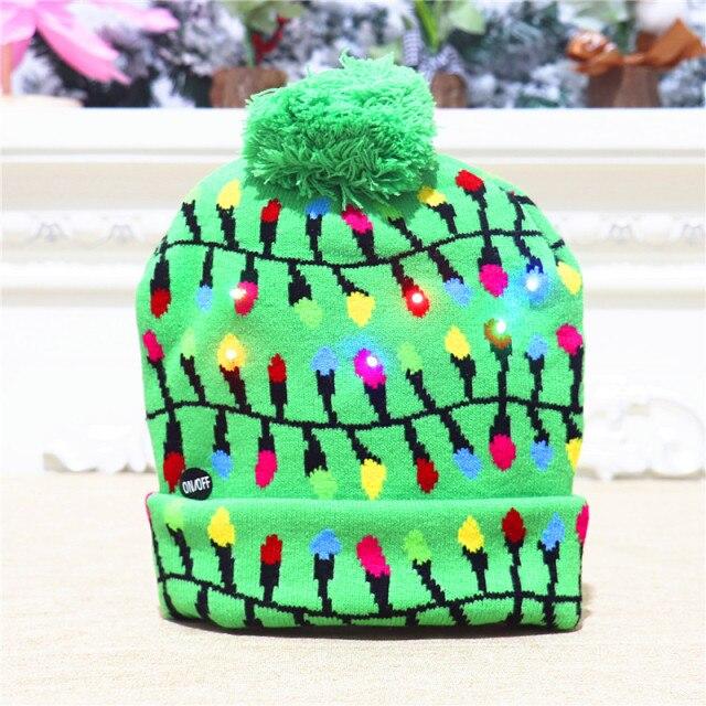 Buy Led Light Christmas Knitted Hat For 