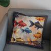 2D Colorful Koi Fish Pattern Decorative Pillow Cover Pattern Cushion Cover Suitable For Sofa Bedroom Car Pillow Cover