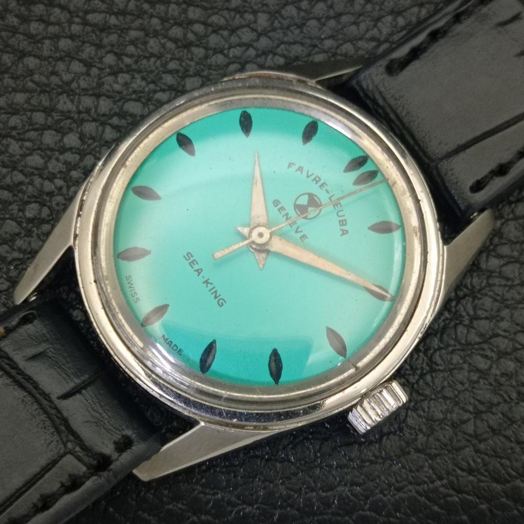 VINTAGE FAVRE LEUBA GENEVE SEA KING HAND-WINDING 111 SWISS MENS WATCH A703826-1 R213f-a703826