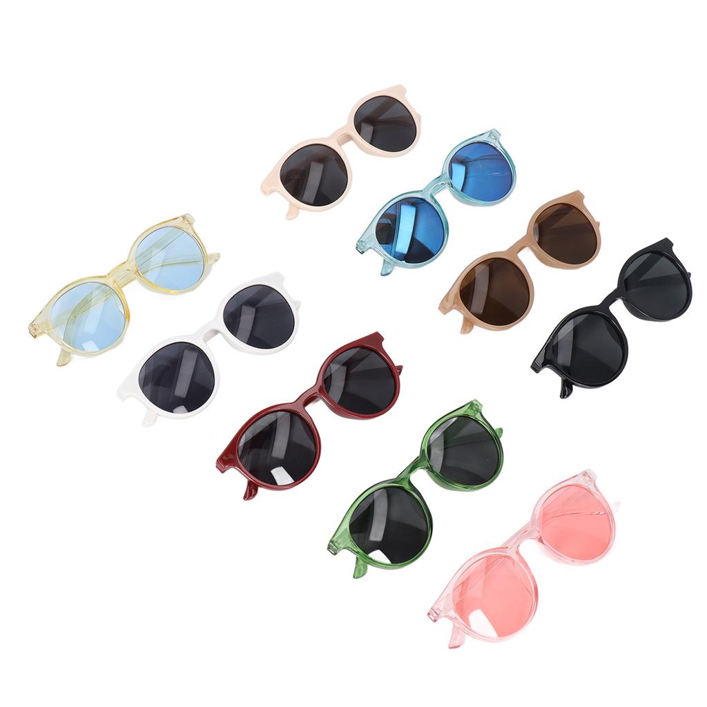 9pcs Oval Kids Sunglasses Reflective UV Protection Multi Colors Toddler Sunglasses Portable