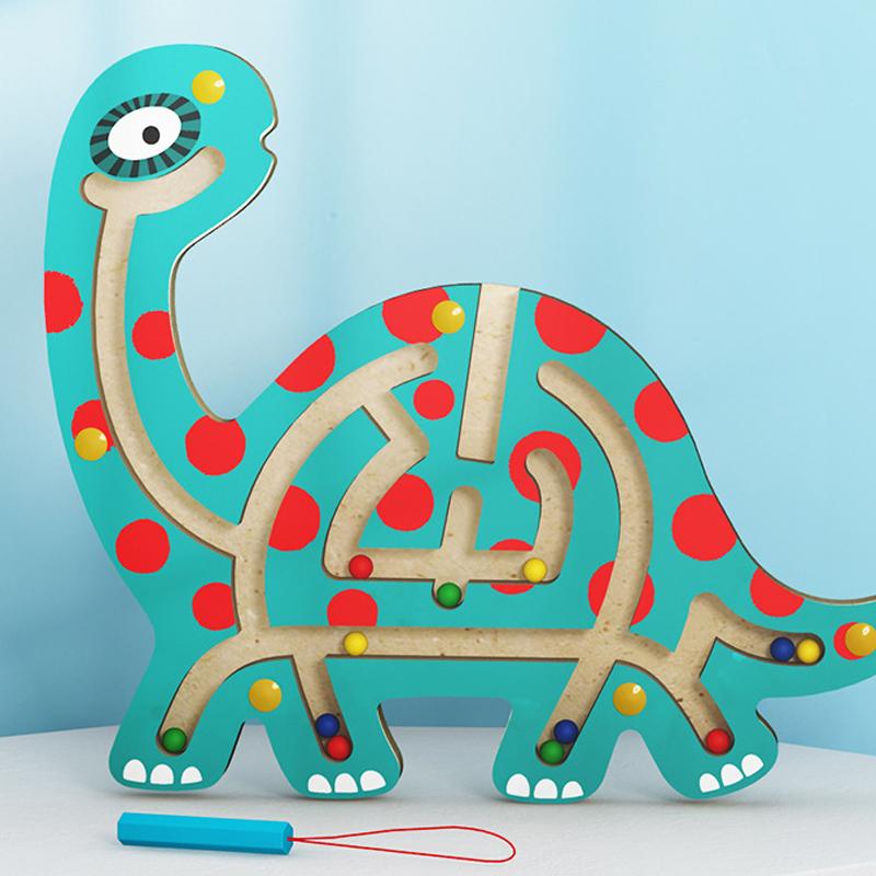 Baby Montessori Educational Toys Children Magnetic Track Maze Balance Board Wooden Puzzle Game Labyrinth Baby Toys 0-12 Months