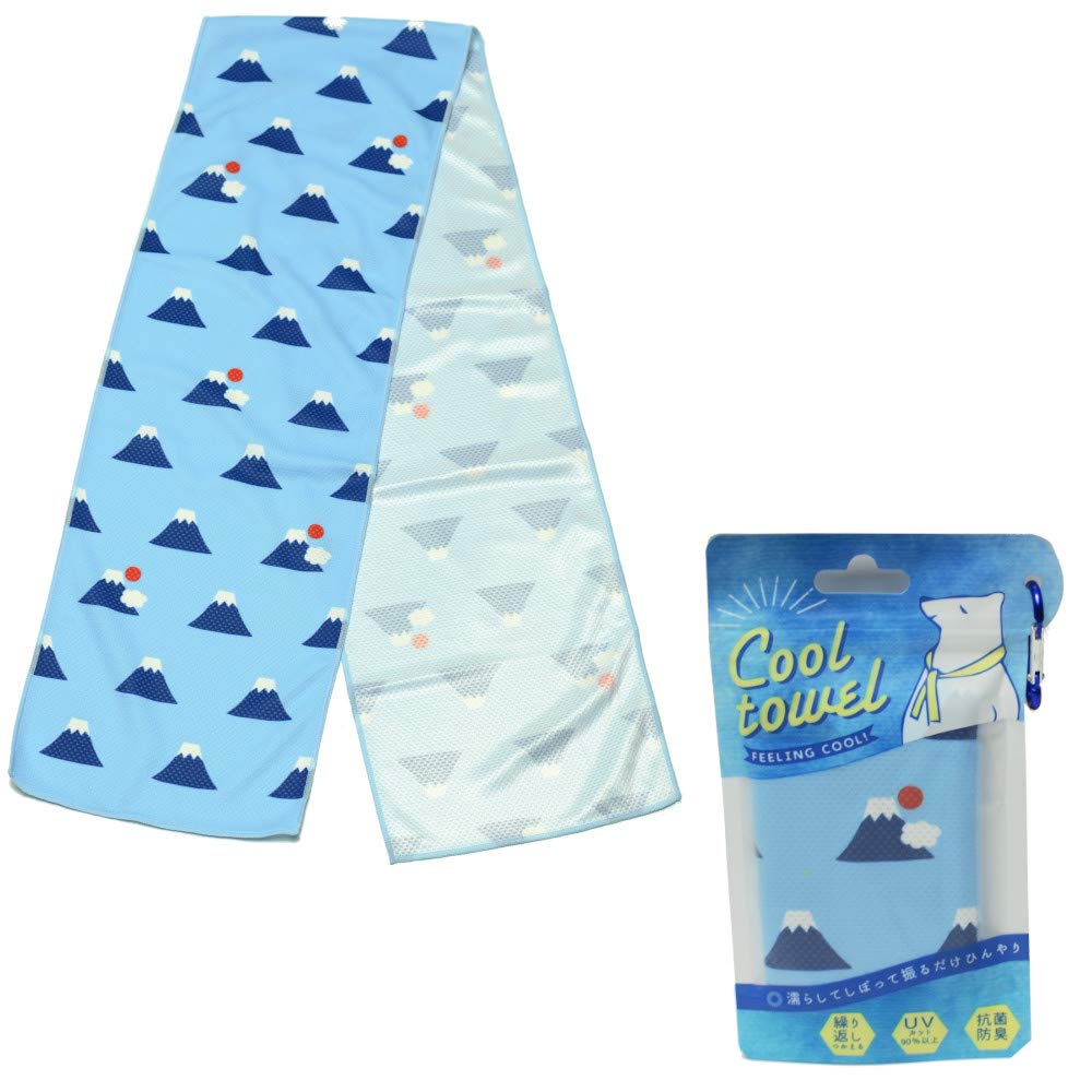 

Friends Hill Cool Nihon no UV Protection Antibacterial and Odor 15 x 100 Towel, Fujisan, Blue, (Over 90%), Resistant, cm, KS-226-158