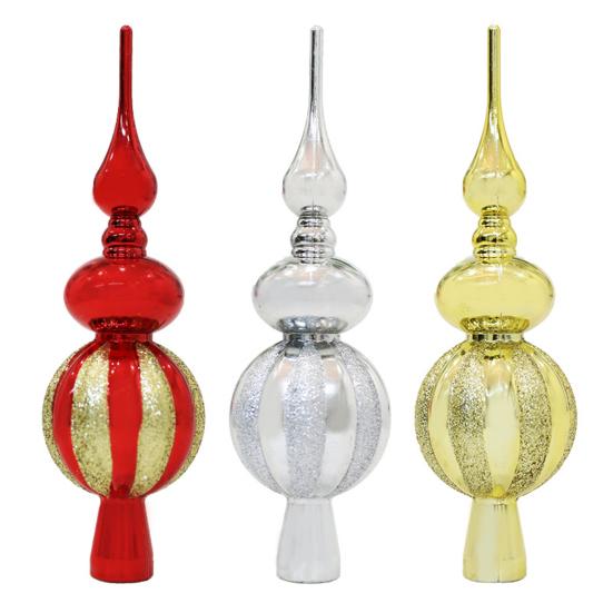 Christmas Tree Topper Xmas Glitter Treetop Topper Anti-slip Bottle Gourd Shape Christmas Tree Decoration Create Atmosphere Party Decor