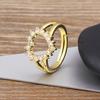 Nidin New Arrival Heart Shape Shiny Cubic Zirconia Gold Plated Ring Women's French Romantic Wedding Ring Jewelry Exquisite Gifts
