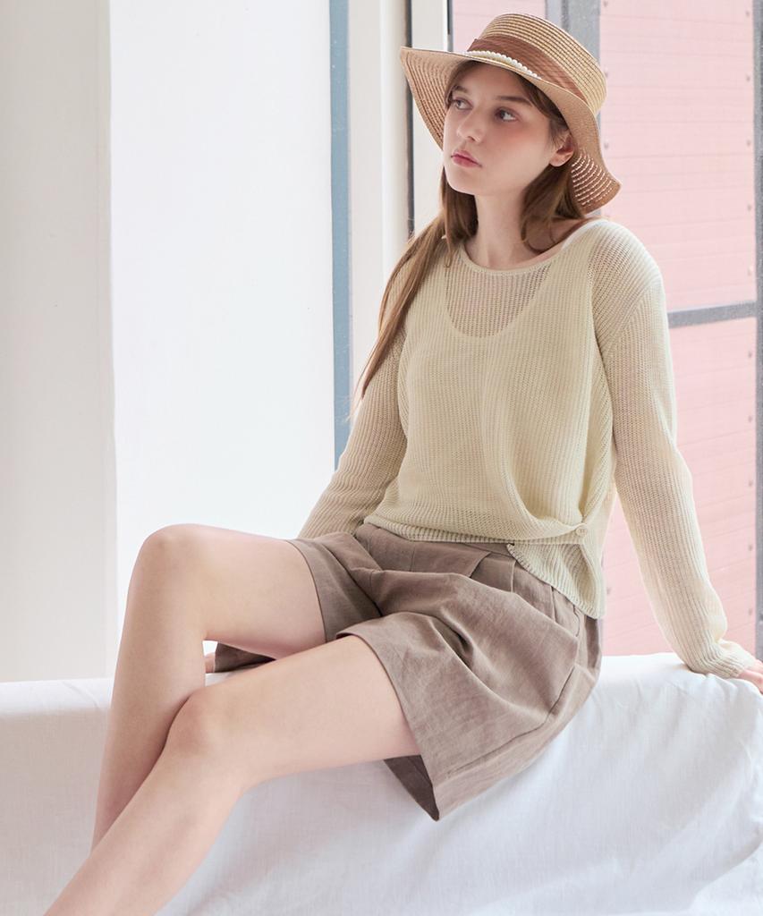 LUSIDA Urban Loose Asymmetrical Knit Top_3 Colors