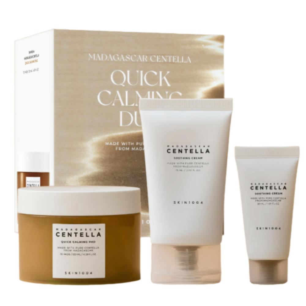 SKIN1004 Madagascar Centella Quick Calming Pad 70 Pads + Soothing Cream 75ml + Soothing Cream 30ml