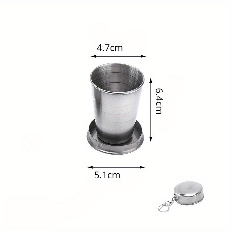 1pc Mini Collapsible 75/150/250ml Alcohol Cup Stainless Steel Portable Outdoor Wine Cup Travel Wash Mug Practical Drinkware
