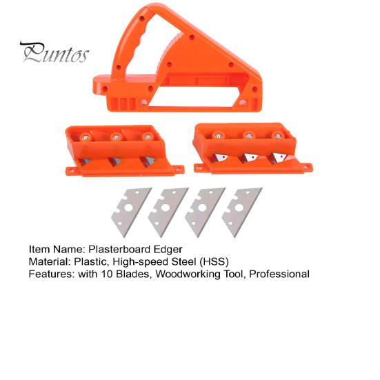 Plasterboard Edger with 10 Blades Drywall Plasterboard Fast Cutter Precise 45/60 Degrees Gypsum Board Hand Plane Drywall Edge Chamfer Woodworking