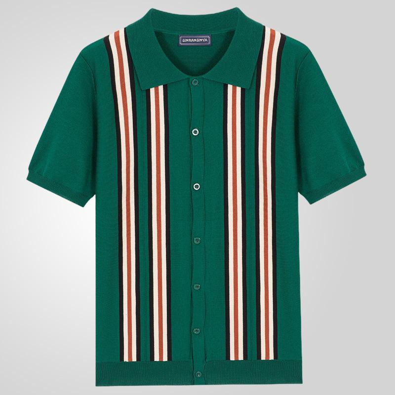 New Men'S Polo Shirt Made Of Pure Cotton With Dropped Shoulders High-Quality Loose Fit For Fitness Versatile For Daily Exercise Short Sleeved Casual