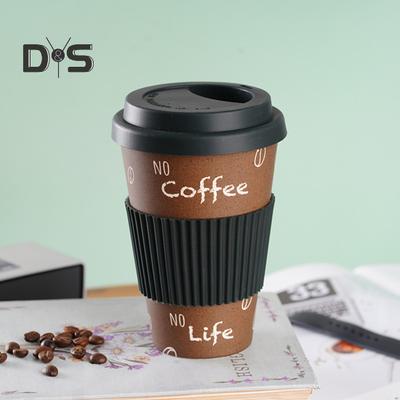 470ml Koffiemok Decal Design Isolatie Bamboevezel Afbreekbare Waterbeker voor Reizen