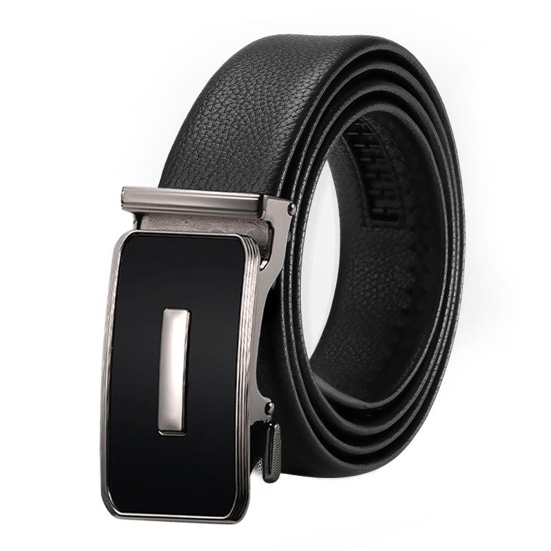 

Ремень деловой мужской из натуральной кожи с автоматической пряжкой, повседневный мужской ремень из коровьей кожи, универсальные формальные повседневные брюки для мужчин среднего возраста и молодых мужчин 130cm