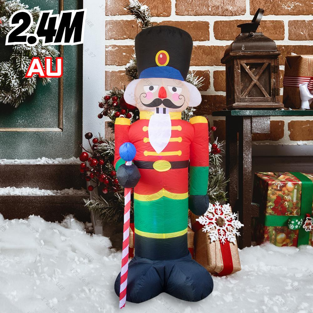 Christmas Decoration Glowing Snowman Santa Claus Inflatable Toy with LED Lights Outdoor Xmas Party Decor Christmas Decoration
