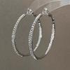 925 Sterling Silver Earrings For Women Trendy Geometric Big Round Zircon Earring Jewelry Prevent Allergy Party Gift Accessories