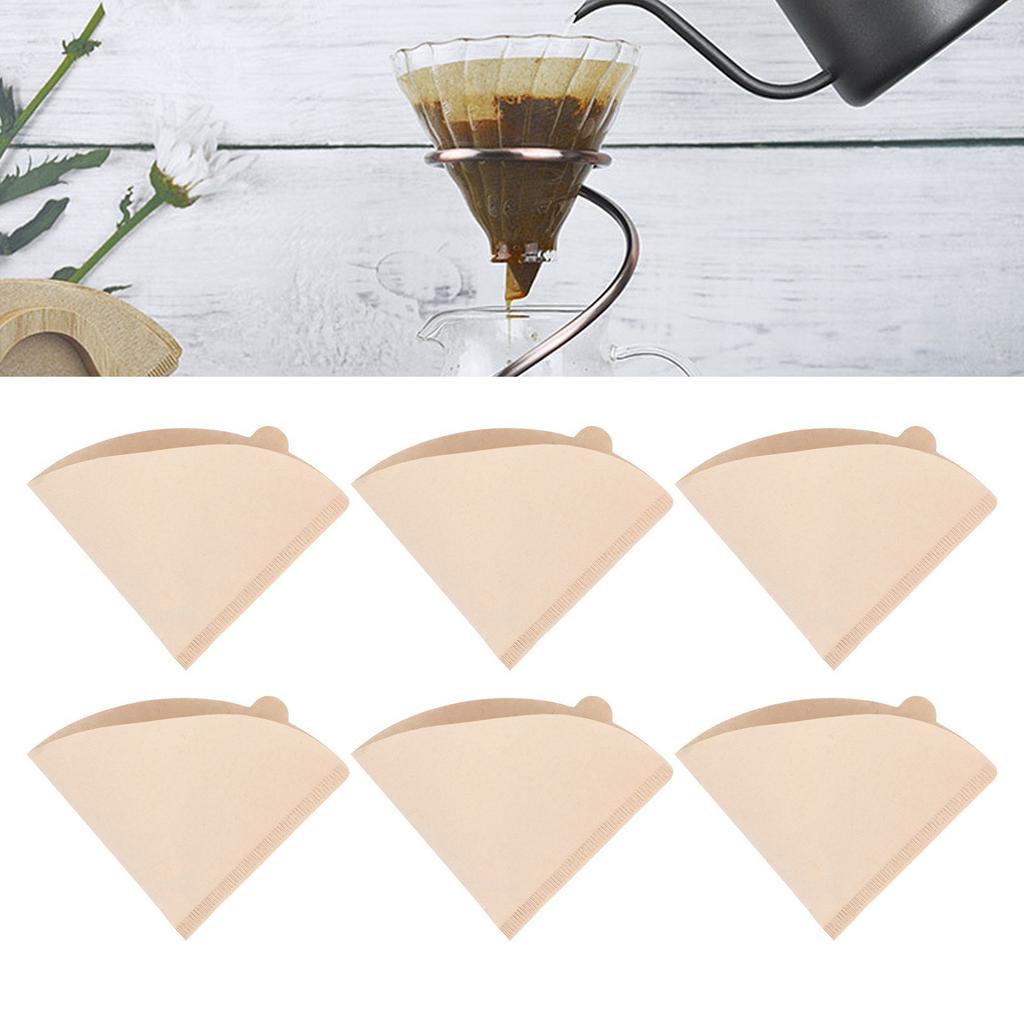 100PCS Coffee Filter Paper Disposable Natural Wood Pulp Cone Shape Coffee Strainer