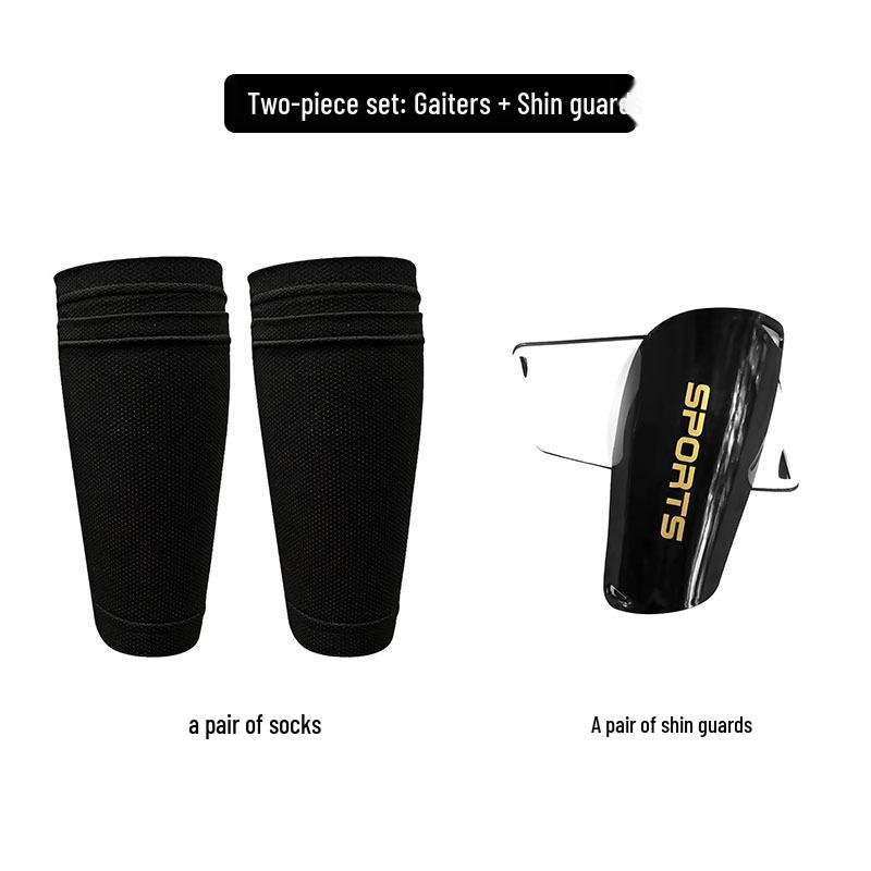 Men's Double Layer Breathable Mid-Calf Shin Guard Football Socks Set