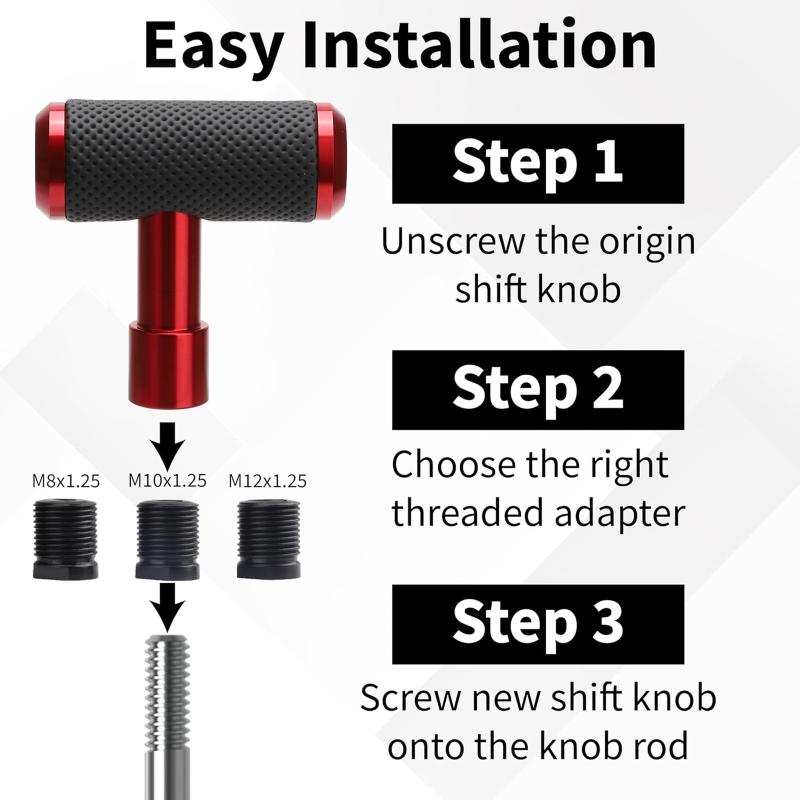 Car Manual Automatic Gear Shift Knob Lever No Button Design Universal Fit Most Auto Models Interior Modification Part