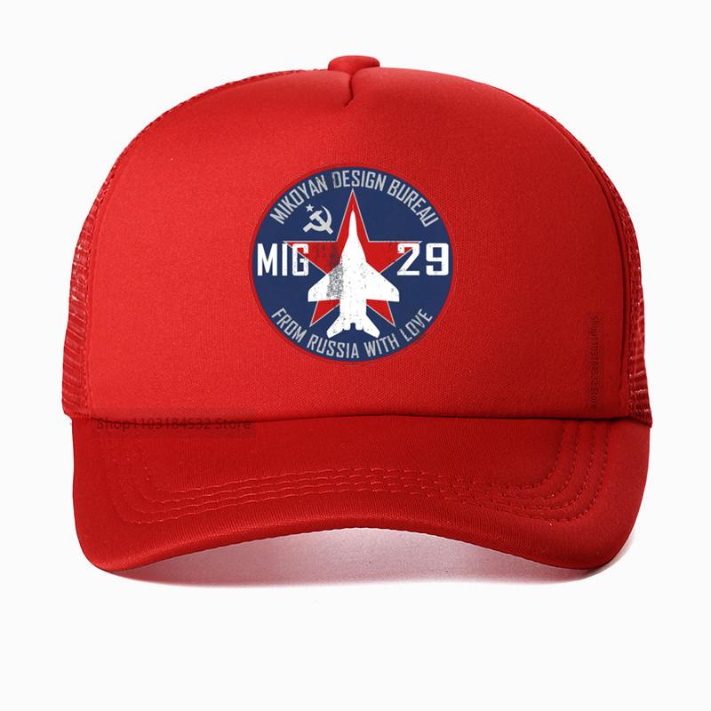 Mikoyan MiG Jet Fighter Baseball Cap Soviet Union Unisex Pilot Aviation Airplane Hip Hop Mesh Breathable Hat Adjustable