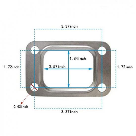 2 Pack T3 Turbo Inlet Flange Gasket Manifold Stainless Steel T3/T4 Precision PTE Garrett