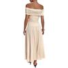 European and American Pure Desire Sexy One-word Shoulder Off the Shoulder Simple Fashion Elegant Waist Thin Dress Women