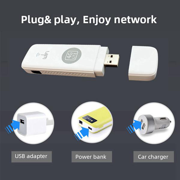 

U6 4G WiFi Dongle with External Antenna, White, ABS Material Other