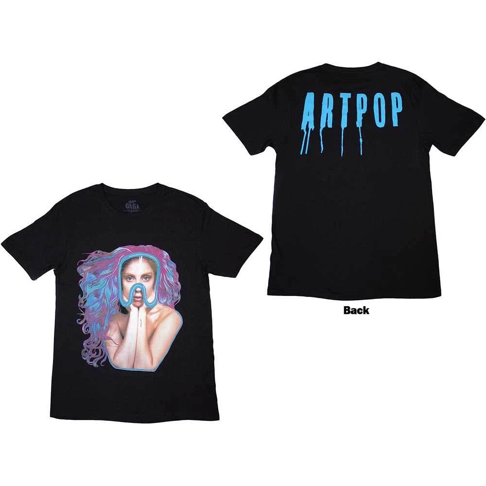 Lady Gaga Unisex T-Shirt: Artpop Goggles (Back Print) (Large) S