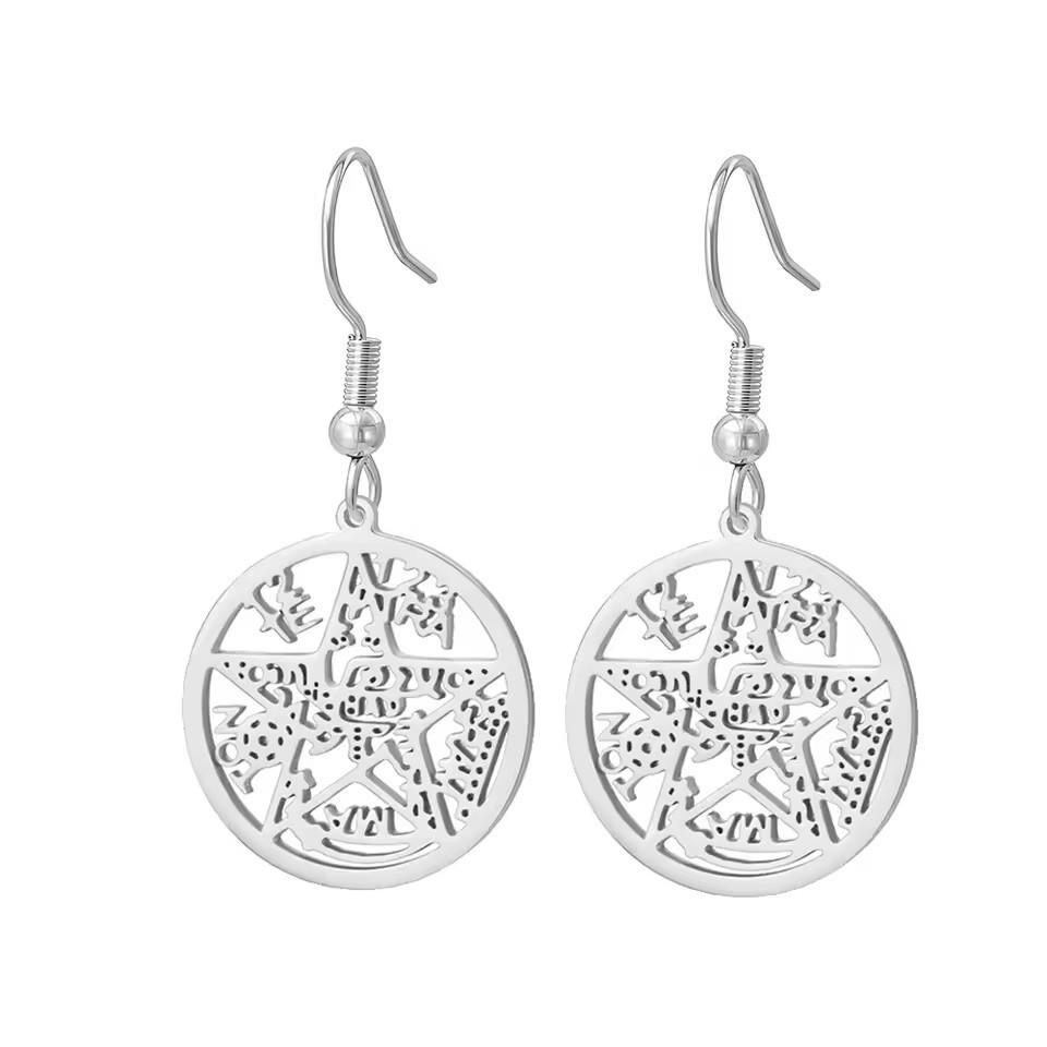 

European Trendy Hollow 6 Circles Pendant Stainless Steel Women s Earrings